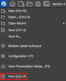 Application Menu Print