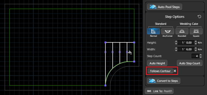 Auto Pool Steps Follow Off