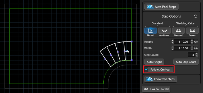 Auto Pool Steps Follow