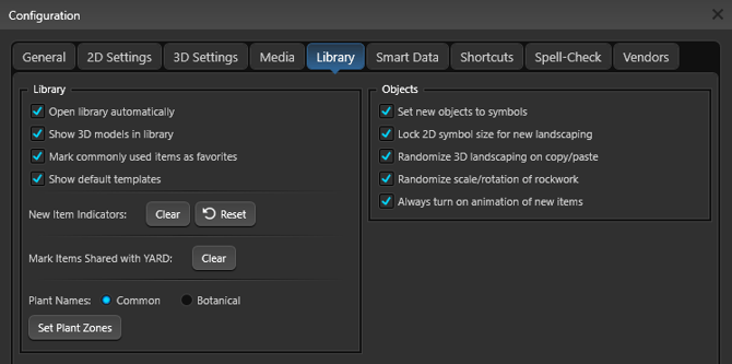 Configuration Library Tab