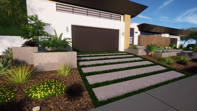 Coping Draw Mode Driveway wGrass