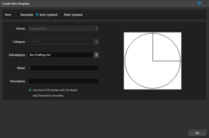 Create New Template Item