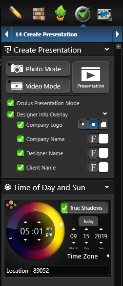 Create Presentation Settings