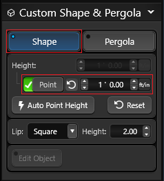 Custom Shapes Point Height