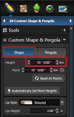 Custom Shape Height