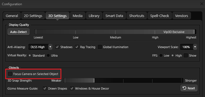 Focus Camera Selected