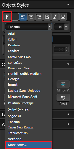Font Styles & Object Modification