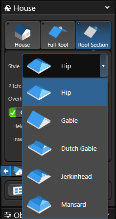House Roof Section Dropdown