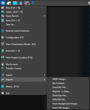 Importing Menu