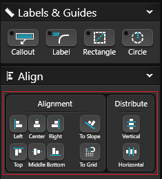 Labels Guides Align Options