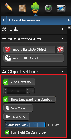 Library Object Settings