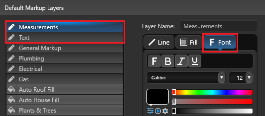 Markup Default Font