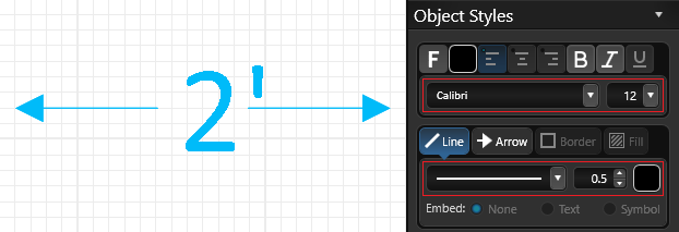 Markup Measurements Font Line