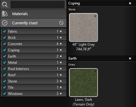 Materials Currently Used