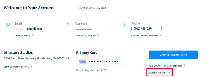 Member Panel_Billing History