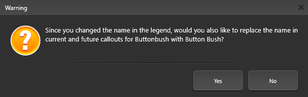 Page Layout Plant Legend Warning