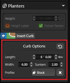 Planter Curb Options