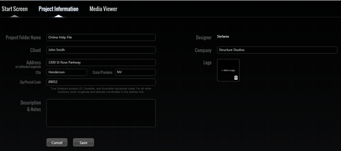 Project Information Options