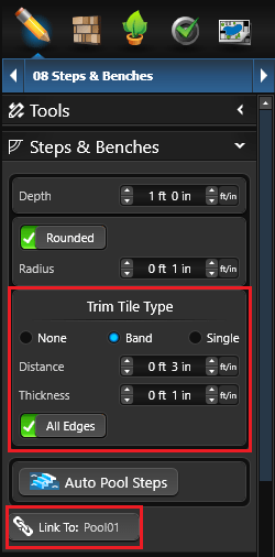 Steps and Benches Trim Tile type