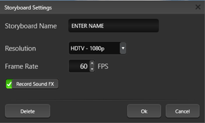 Storyboard Settings