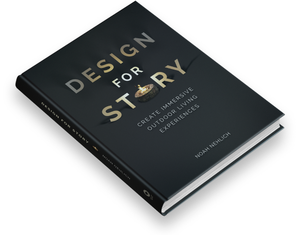 Cover of "Design for Story" by Noah Nehlich, a book about leveraging storytelling to sell landscape design projects