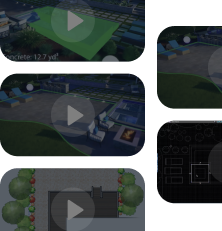 3D backyard design tutorials and training resources displayed within the software interface