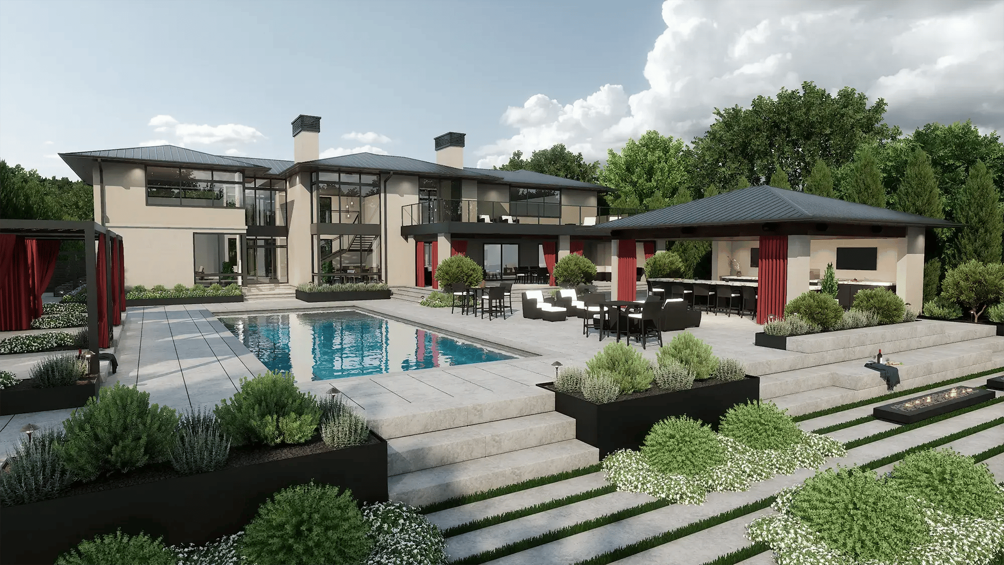 VizTerra-3D-hardscape-design-software-concrete-pool-surround-lap-pool-grass-joint-terracing-raised-patio-levels-estate