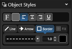 Text tool border