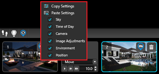 Video Mode Copy Location Settings