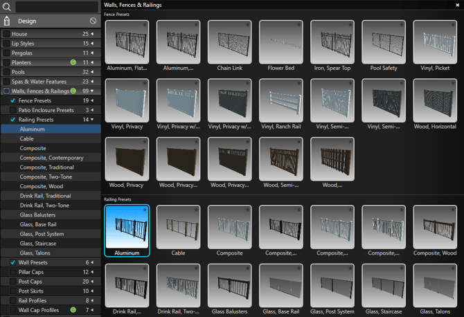 Wall Fence Rail Presets