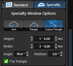 Windows Speciality Custom Triangle