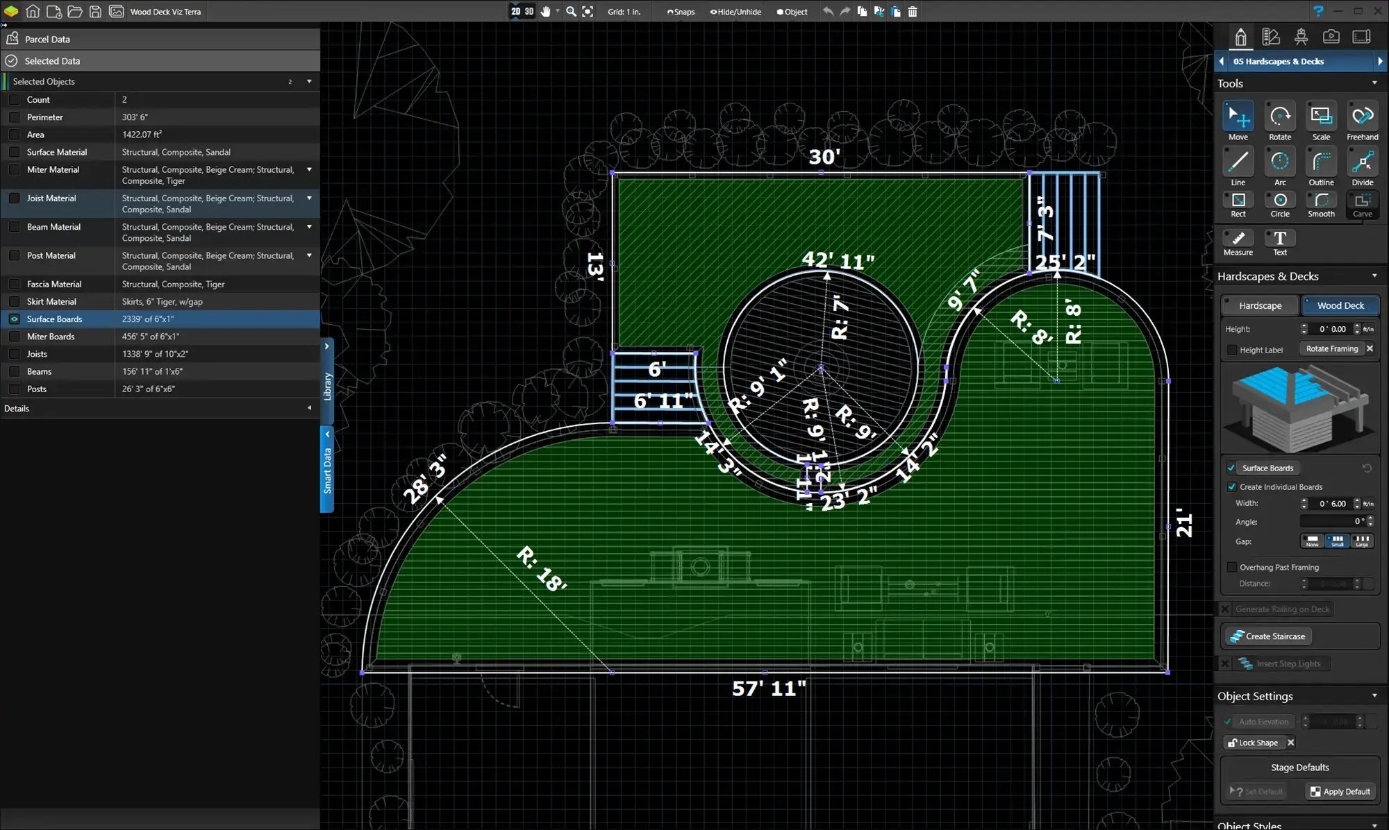 Measuring a construction with VizTerra