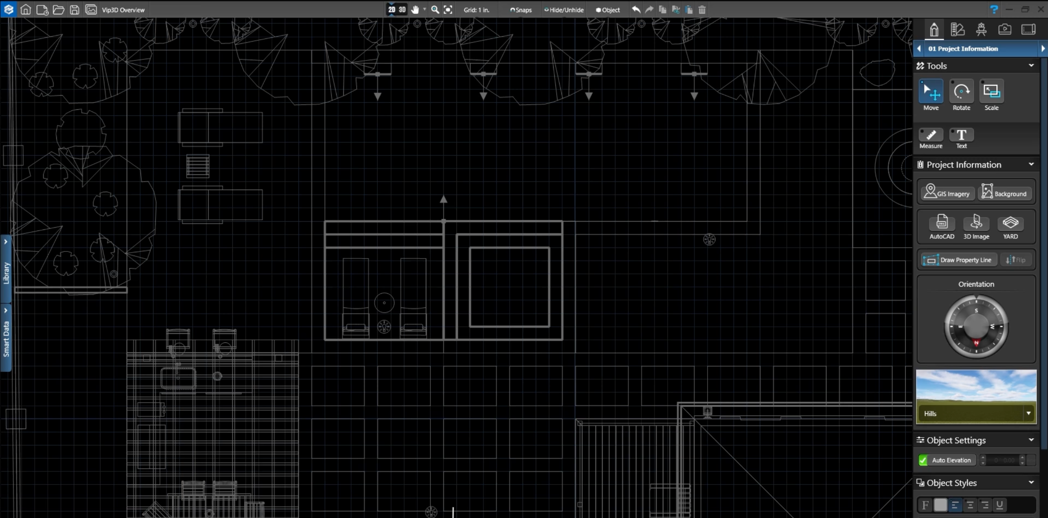 Drawing a construction layout in design fotware
