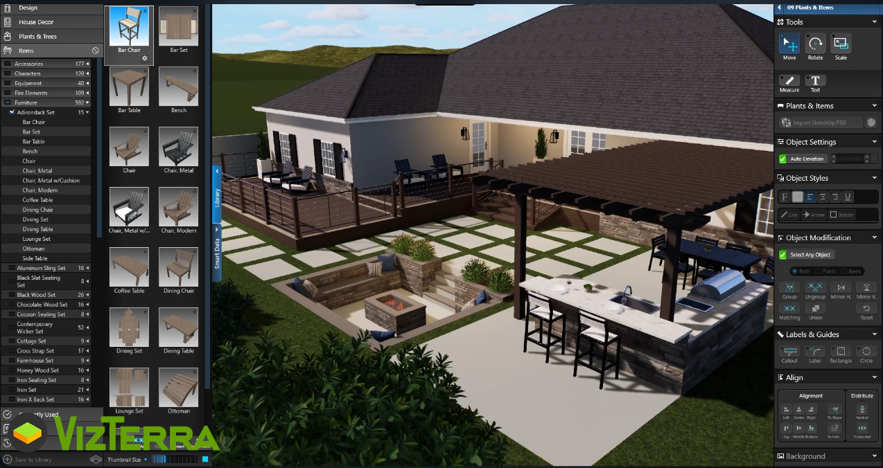 Render of a house exterior in VizTerra