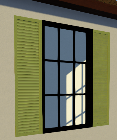 Shutters on window