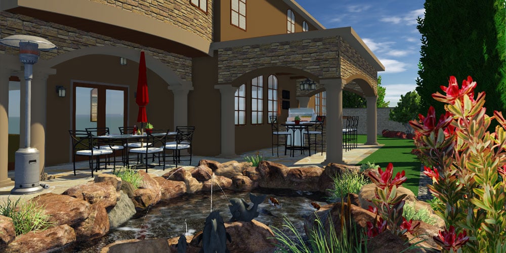 Outdoor Furniture in 3D Pool, Landscape, and Garden Design Software
