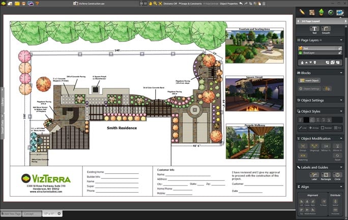 Landscape Design Software Construction Plan