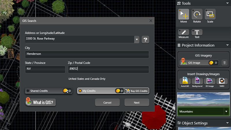 Garden Design Software Tools - Enter Property Address