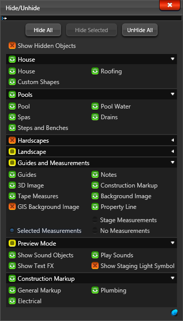 Hide/Unhide Menu
